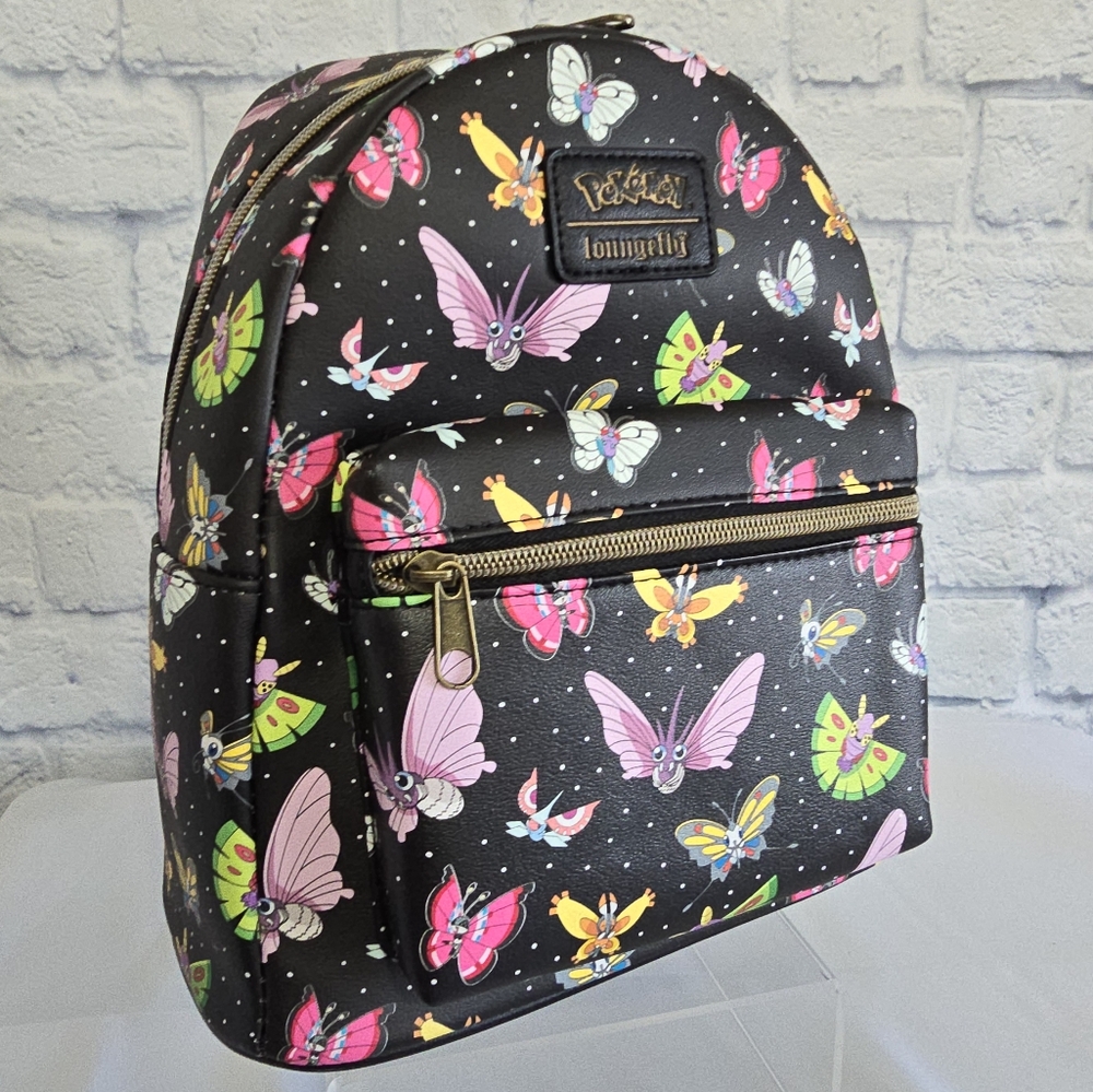 Loungefly Pokemon Mini Backpack Flying Bug Type Design Polka Dot Bag New